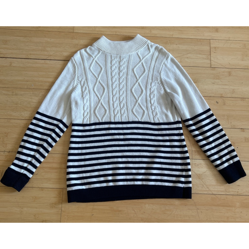 Talbots large petite sweater black and white